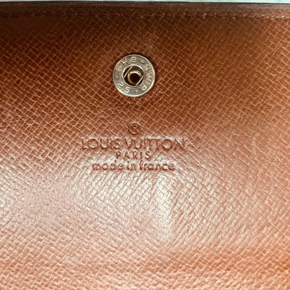 Authentic Louis Vuitton Porte Monnaie Monogram Pochette Credit Long Wallet M6172